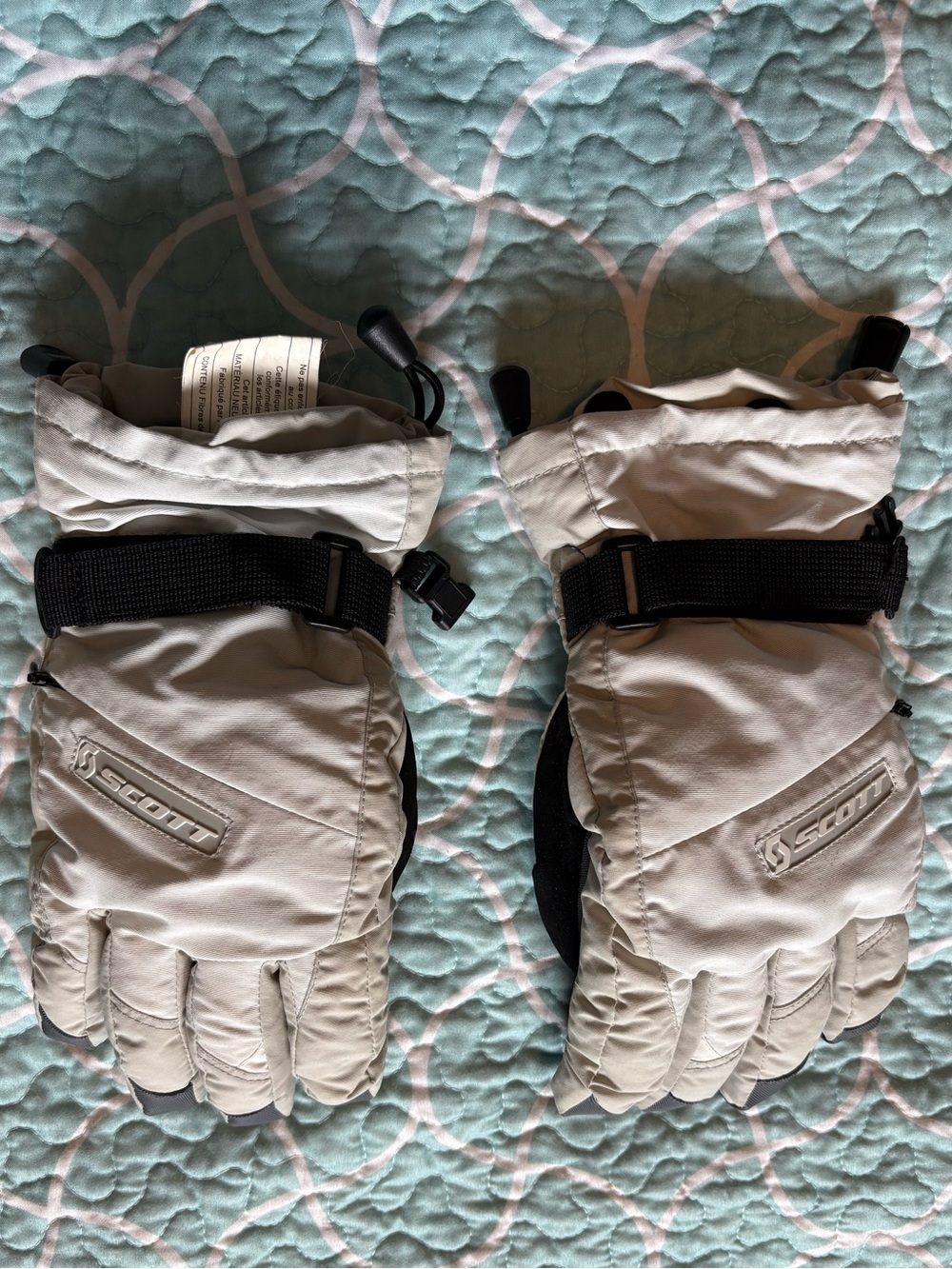 Scott Beige and Black Ski Glove Pair